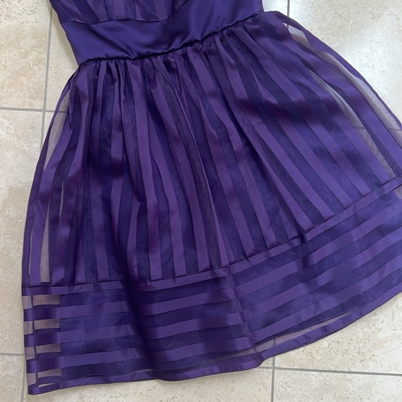 C.W. Designs Purple Girls Formal Strapless Dress - Picture 3 of 8
